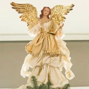Balsam Hill Gold Angel Christmas Tree Topper 19”